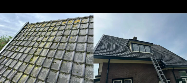 Woningontruiming Gelderland met reiniging: hetzelfde dak voor en na het schoonmaken
