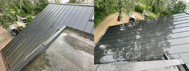 Woningontruiming Zwolle met reiniging: hetzelfde dak voor en na het schoonmaken
